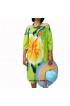 Daily Casual Fashion Handmade Women Dress Green Color with Handpainting Rayon